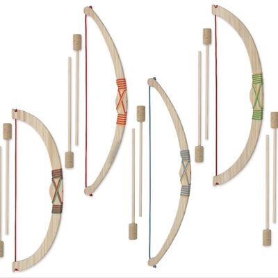 Arcos 52 y 57 cm madera natural + 2 flechas (NUEVO)