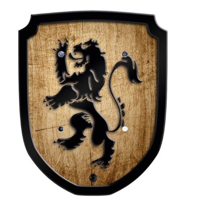 "Lion" Distressed Wooden Shield (NEW)