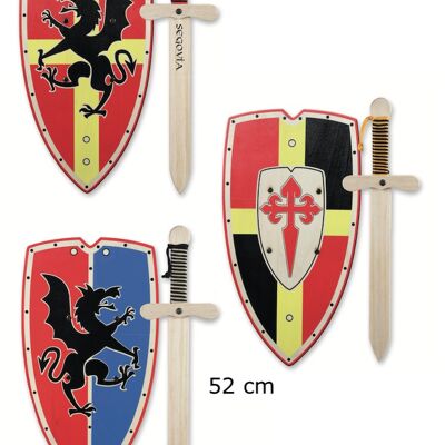 Set drago: spada di legno + scudo di legno grande