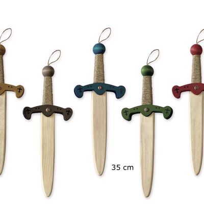 Espada de Madera 35 cm "Fleurs de Lys" 5 colores