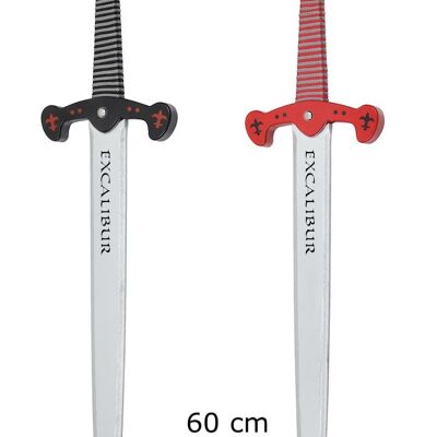 Espada de Madera 60 cm "Excalibur" Hoja Plata (NUEVA)