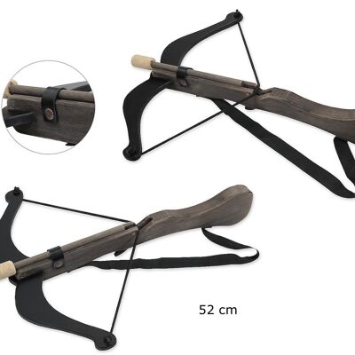 Crossbow 52 cm in aged wood "Historic" style (NEW)