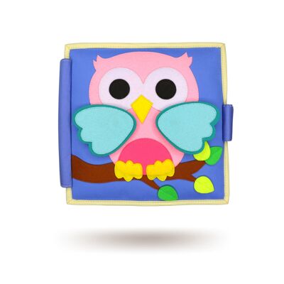 Pastel Young Owl - 6 Pages Quiet Book - No Personalisation