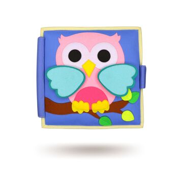 Pastel Young Owl - Livre silencieux de 6 pages - Pas de personnalisation 1