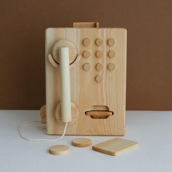 Cabine téléphonique en bois faite à la main 6
