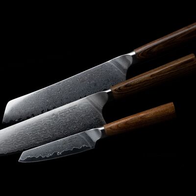 Juego de 3 PUMA IP: chef, santoku y cuchillo para maridaje