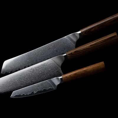 PUMA IP set de 3: chef pequeño, santoku y cuchillo para maridaje