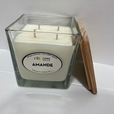 SCENTED CANDLE 100% VEGETABLE SOYA WAX - 10X10 4 M 350 G ALMOND