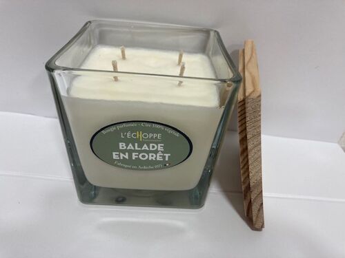 BOUGIE PARFUMEE CIRE 100 % VEGETALE SOJA - 10X10 4 M 350 G BALADE EN FORET