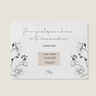 Carte à Gratter - Mariage - veux-tu être ma demoiselle d'honneur?