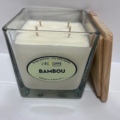 SCENTED CANDLE WAX 100% VEGETABLE SOYA - 10X10 4 M 350 G BAMBOO