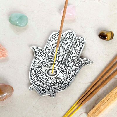 HAMSA HAND METAL INCENSE HOLDER