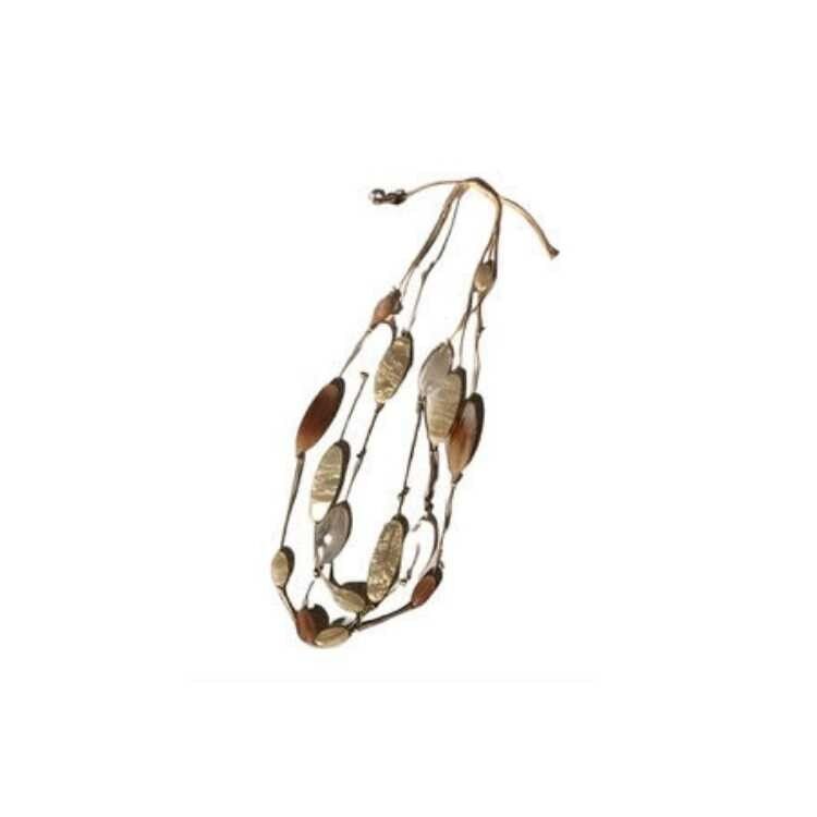 Collana beige naturale multifilo
