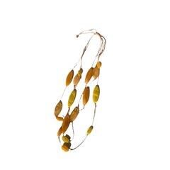 Collana gialla naturale a più fili