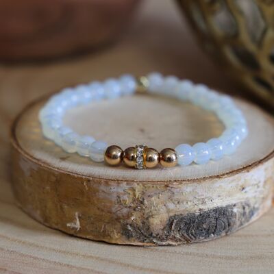 Ladies bracelet in Opaline and Hematite stone