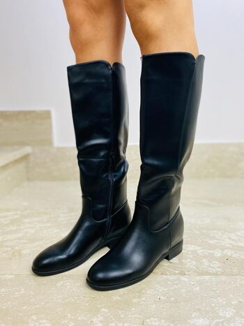 BOTTES EN FAUX CUIR-NOIR 2