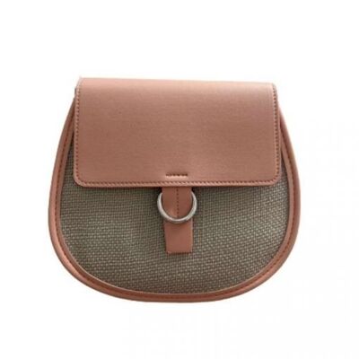 Borsa a tracolla in tela mista rosa Selena