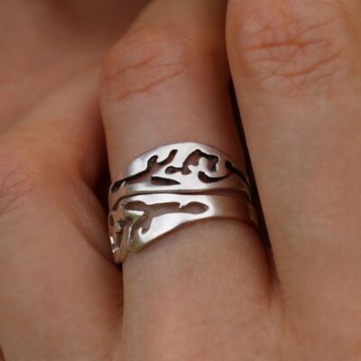 Mélie-Ring aus massivem Silber, stapelbares Schmuckstück