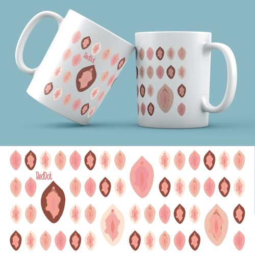 mug féministe vulva pattern