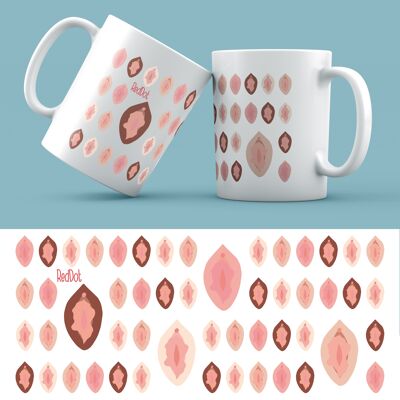 vulva pattern feminist mug