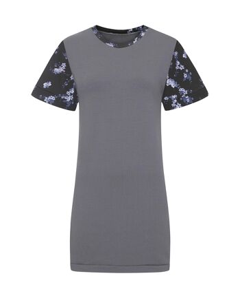 Robe t-shirt en coton gris anthracite 3