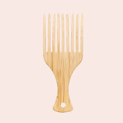 Afro comb in raw bamboo