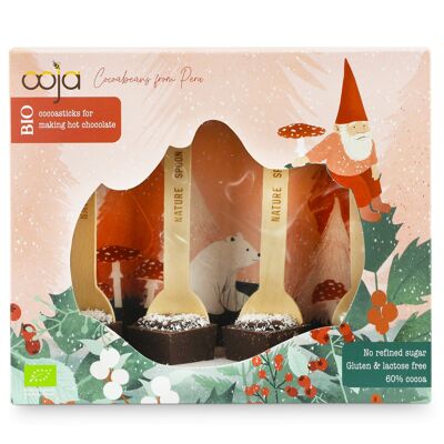 Fairy Forest Giftbox 60% hotchocoladesticks 4x30g (biologisch, vegan & allergeenvrij)