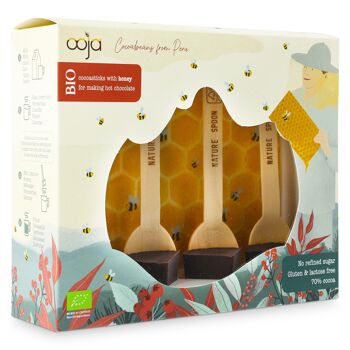 Coffret cadeau 70% + bâtonnets de chocolat chaud 4x30g (biologisch & allergeenvrij) 2