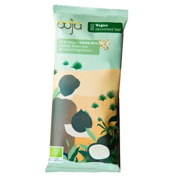 Chocoladereep 47% + chufa (biologisch, vegan & allergeenvrij) 1