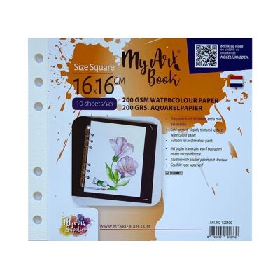 MyArt®Book quadrato carta acquerello 200 g/m2 - Formato 177 x 160 mm - 920400