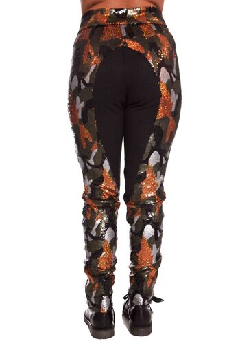 PANTALON D'ÉQUITATION ORANGE CAMOUFLAGE PAILLIETTE 7