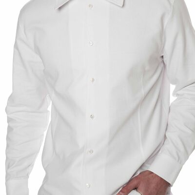 PLAIN SHIRT WITH INCISIONS IN PIQUE