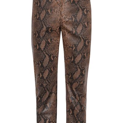 COGNAC/ BLACK SNAKE ANAKONDA LEDERHOSE