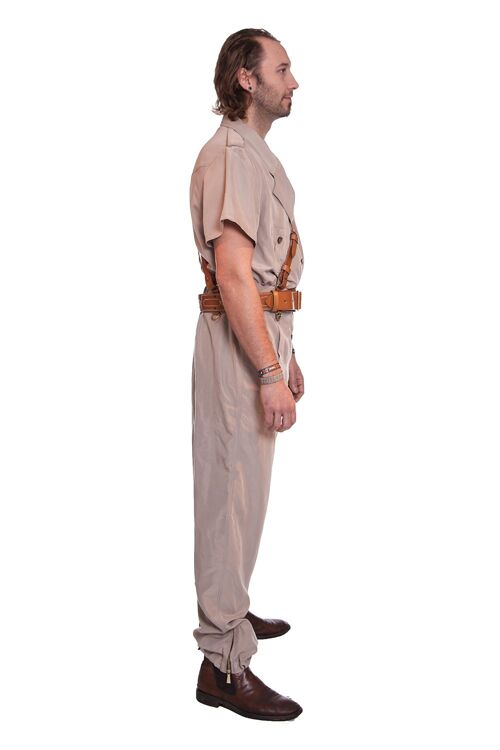 SAND JUMPSUIT WITH SHORT SLEEVES
