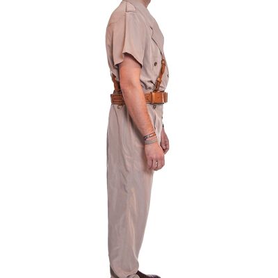 SAND JUMPSUIT WITH SHORT SLEEVES