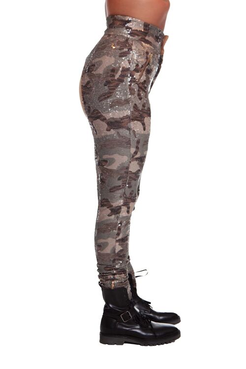 ARMY TIGHT CAMOUFLAGE RIDING PANTS IN PAILLIETTE