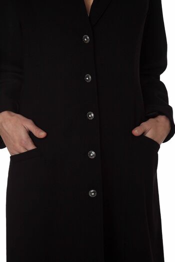 VESTE/ROBE EN GEORGETTE NOIRE À MANCHES RAGLAN 3