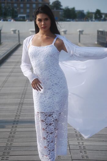 AVIDA ROBE EN DENTELLE BLANCHE AVEC BRETELLES 4