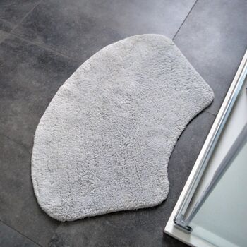 Tapis de douche incurvé 48 x 80 cm - 100% coton - Tapis de bain arrondi 11