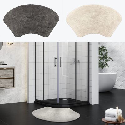 Tapis de douche incurvé 48 x 80 cm - 100% coton - Tapis de bain arrondi