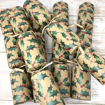 Plastic Free Christmas Crackers - Green Holly