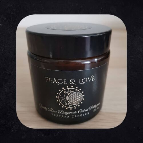 Bougie 'Peace & Love' - Quartz Rose Bergamote Cédrat Petitgrain