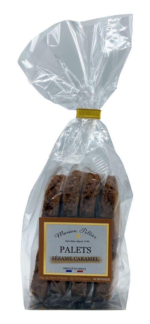 Maison Peltier Palets sésame / caramel 160 gr