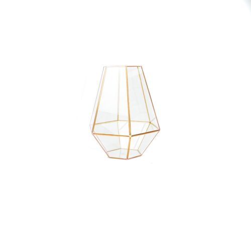 HV Lantern glass & brass - 24,5x30cm