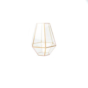 Lanterne HV verre & laiton - 24,5x30cm 1