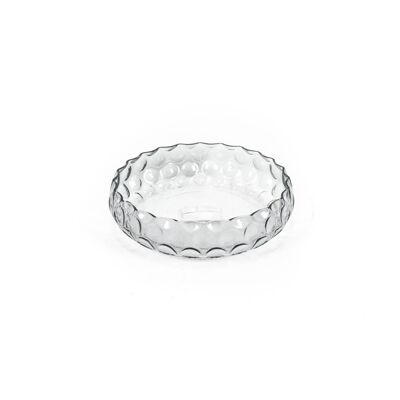 HV verbeulte Glasschale – Smokey – 26 x 7 cm