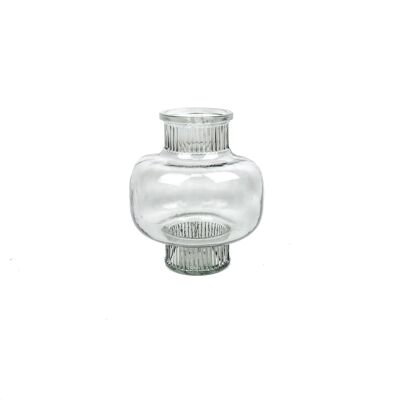 HV Glass Shaped Vase - Smokey - 7x20cm