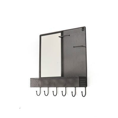 Specchio in metallo HV - Nero - 40x10x46 cm
