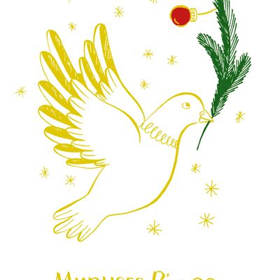 Folding card Christmas card 2022 with dove of peace