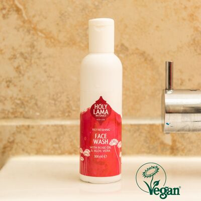 Limpiador facial ayurvédico con aloe vera y aceite de rosa, natural, vegano